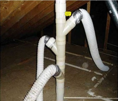 If you can vent ONE bathroom exhaust then you certainly vent THREE!