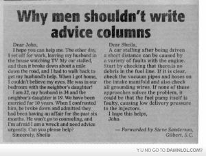 Men Shouldn't Write Advice Columns